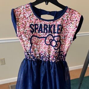 Hello Kitty Sparkle Girls Dress - Pink and Blue